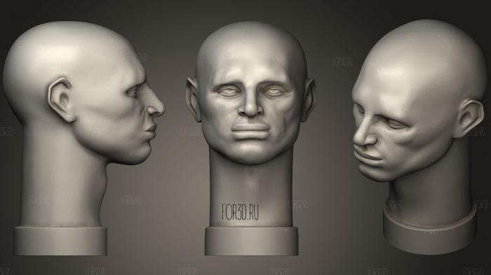 Male Head stl model for CNC
